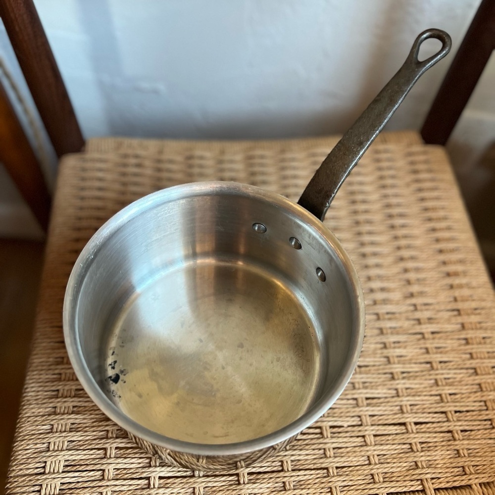 Vintage French Aluminum Saucepan Made in France | Iron Handle | Bistro Cookware